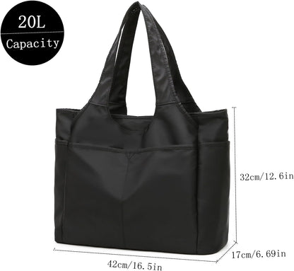 SOYMWIN Tote Bag for Women,Large Tote Bag with Compartments and Multiple Pockets,Quilted Shoulder Bag for Travel Work Sports