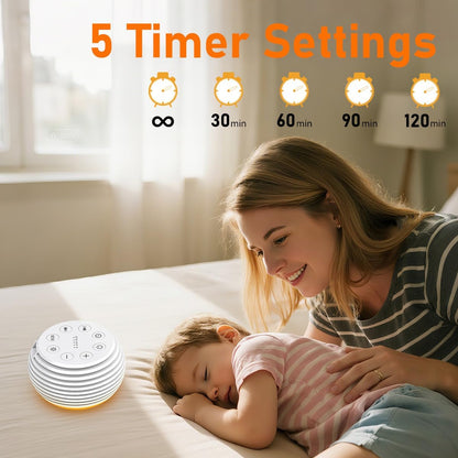 SleeZOO Portable Sound Machine White Noise Machine Sleep Machine with 30 Soothing Sounds 12 Lights 5 Timers 32 Volume Levels Memory Function Rechargeable for Baby Kids Adults and Home Office Travel
