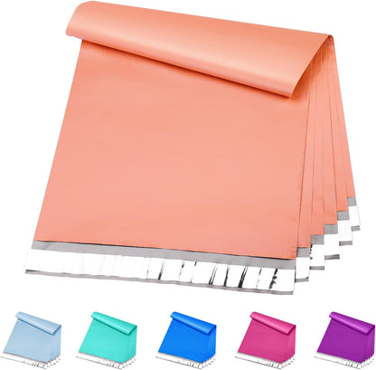Metronic Poly Mailers 12x15.5 200 Pack, Medium Shipping Bags for Clothing, Self Seal Mailing Bags, Tear-Proof Shipping Envelopes for Small Business, Boutique, Postal Bags Poly Bags in Peach Pink