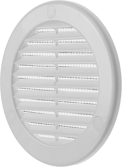 Vent Systems 4" Inch (Opening Dimensions) - Pack of 10 - White Soffit Vent Cover - Plastic Round Air Vent Grille - Built-in Mesh Screen - HVAC Register Louver for Bathroom, Home, Kitchen