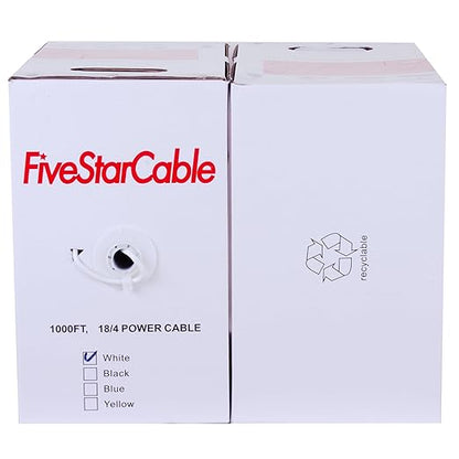 FiveStarCable 18/4 Gauge Low Voltage 4 Conductors Stranded Cable Wire - 1000 ft