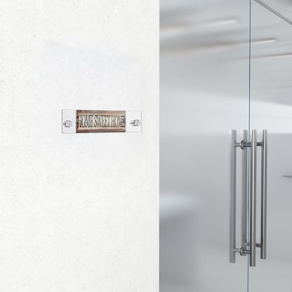 Demissle 8 Sets Clear Acrylic Wall Name Plate Holders Office Door Mount Name Plate Holder with Stainless Steel Standoff Screws for Office Home Store Restaurant (8 x 2 Inch)