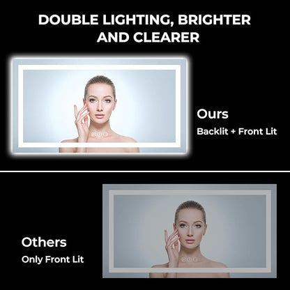 YEELAIT 60x40 Inch LED Bathroom Mirror