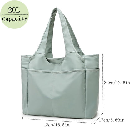 SOYMWIN Tote Bag for Women,Large Tote Bag with Compartments and Multiple Pockets,Quilted Shoulder Bag for Travel Work Sports