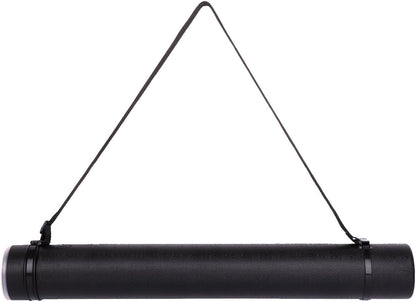 TRANSON Durable Poster Storage Tube with Straps 24"-40" Extendable for Blueprints, Artwork, Maps, Posters Color Black