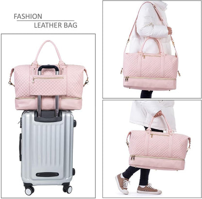 Weekender Overnight Bag Carry On Bag Travel Bag with Shoe Pouch