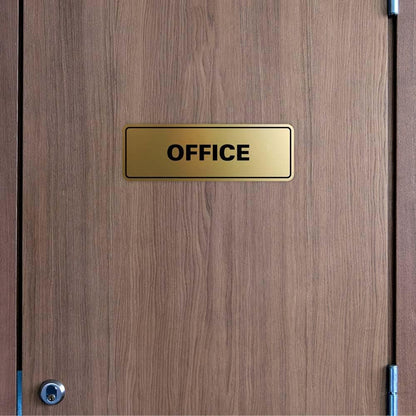Signs ByLITA Standard Office Sign - Professional Business Signage - Easy to Install (Black/Gold) - Small 10 Pack