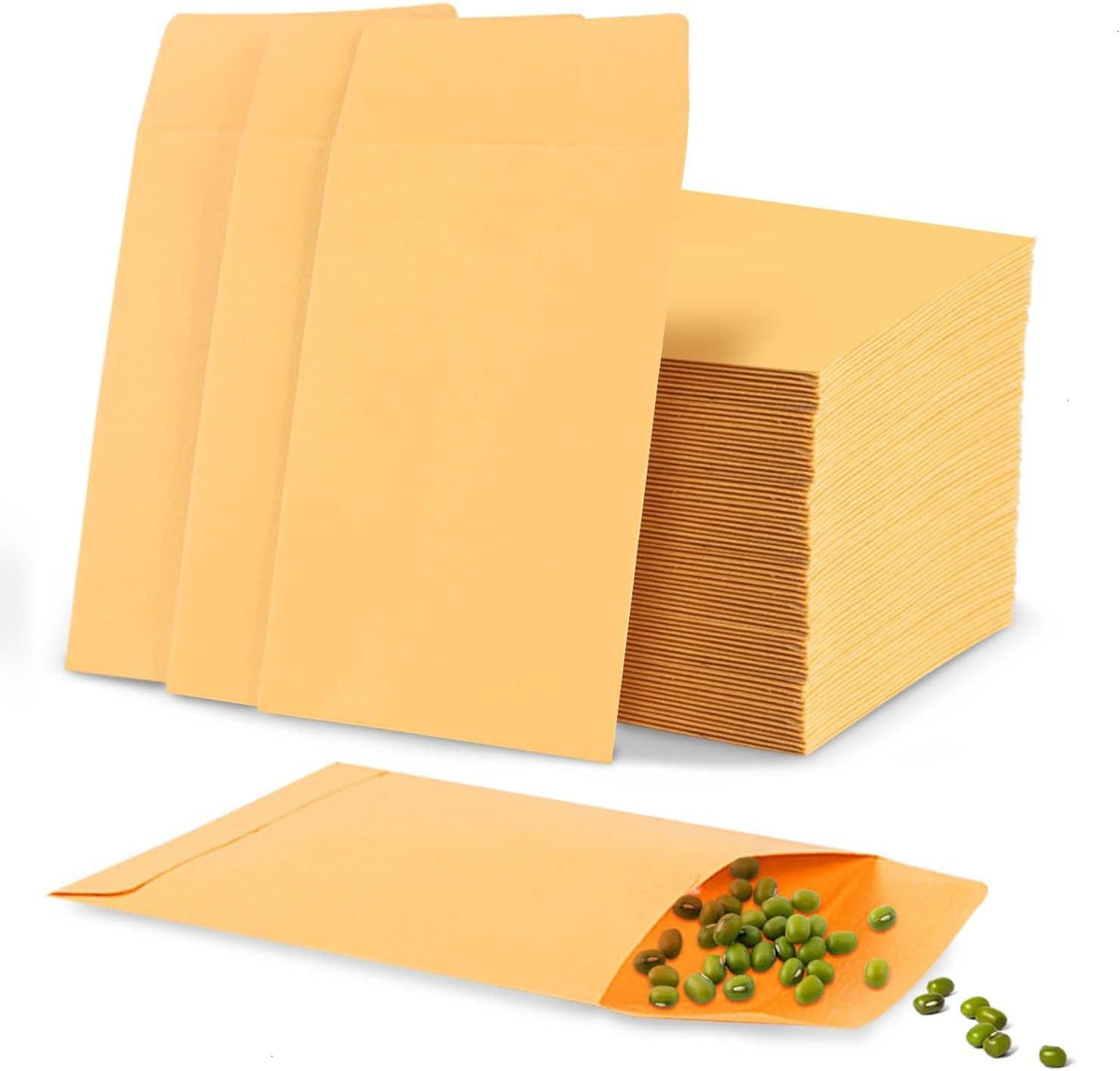 SenseYo 100 Pack Small Coin Seed Mini Tip Envelopes for Coin, Cash, Key, Seed with Gummed Flap, 2.25" x 3.5"
