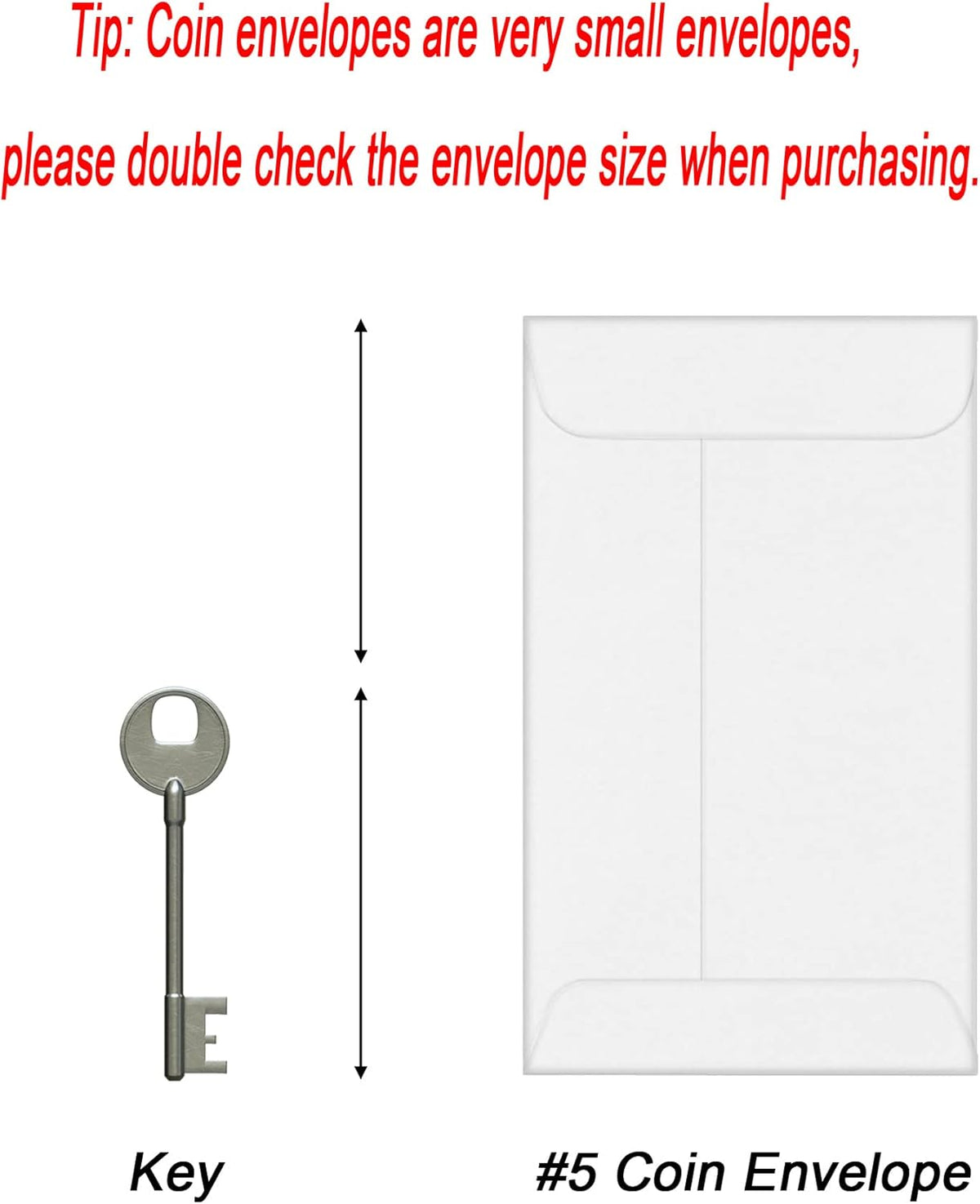 500 PCS #5 Coin Envelopes, 3.125 x 5.5 inches White Kraft Envelopes Classic Small Parts Envelopes with Self Adhesive Gummed Flap for Coins, Cash, Credit Cards, Seeds