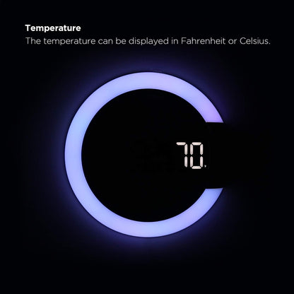 mooas Mood Light LED Silent Digital Wall Clock with Remote, Backlit Nightlight, Modern Digital LED Wall Clock Display Alarm Clock Melody 5 Brightness for Bedroom Living Room