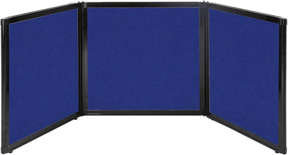 Versare Folding Tabletop Display | 3-Panel Partition | Lightweight Portable Workspace Divider | Royal Blue 78" x 24"