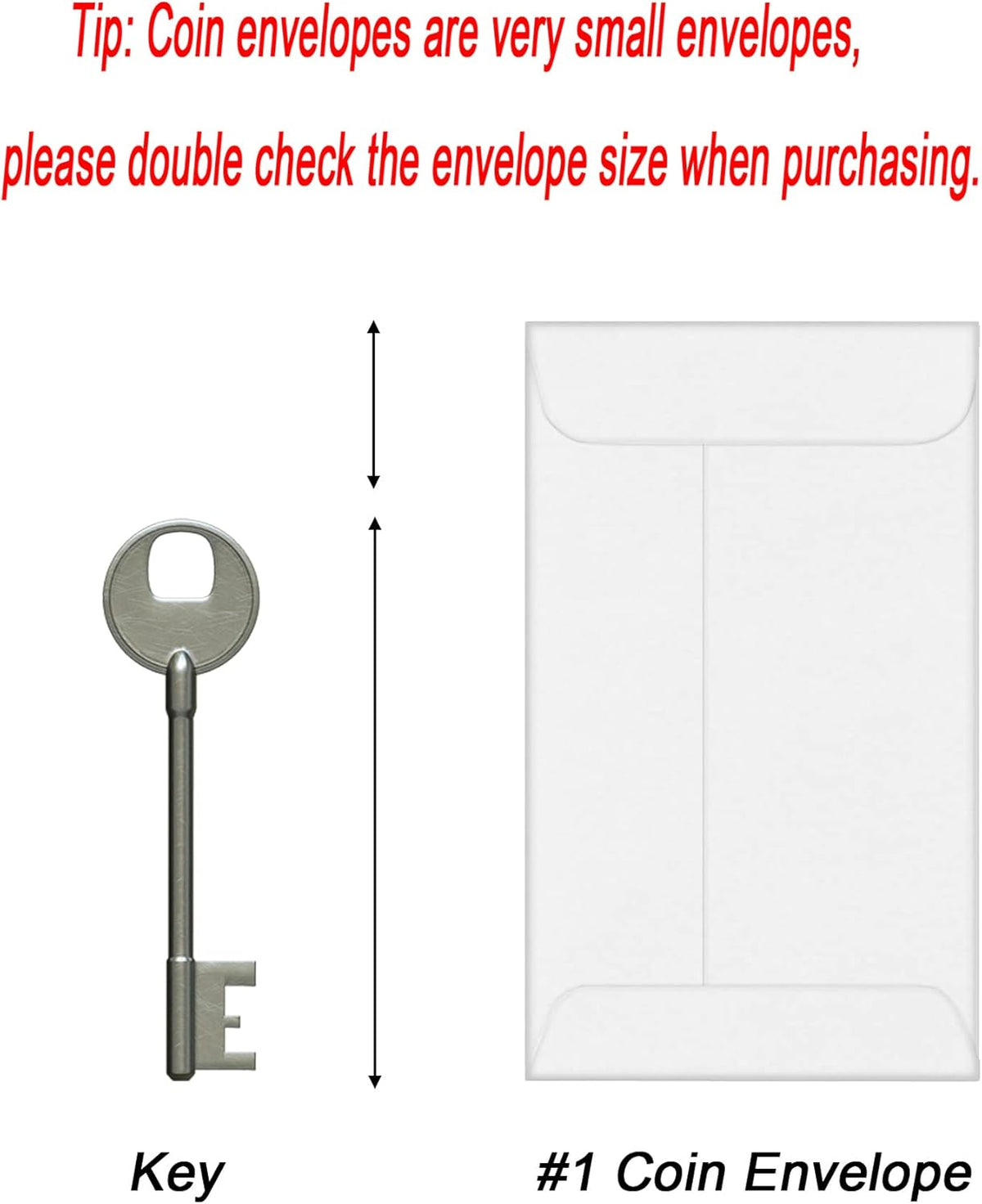 500 PCS #1 Coin Envelopes, 2-1/4'' x 3-1/2'' inches White Kraft Envelopes Classic Small Parts Envelopes with Self Adhesive Gummed Flap for Coins, Cash, Credit Cards, Seeds