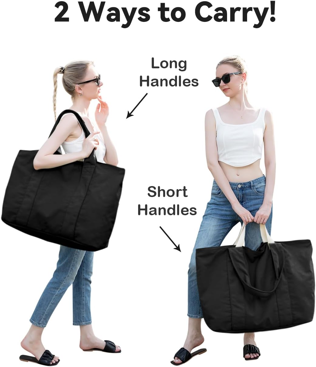 22'' 50L Large Canvas Bag, Extra Large Tote Bag for Women, Overnight Bags for Travel