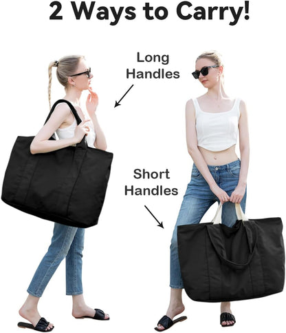 22'' 50L Large Canvas Bag, Extra Large Tote Bag for Women, Overnight Bags for Travel