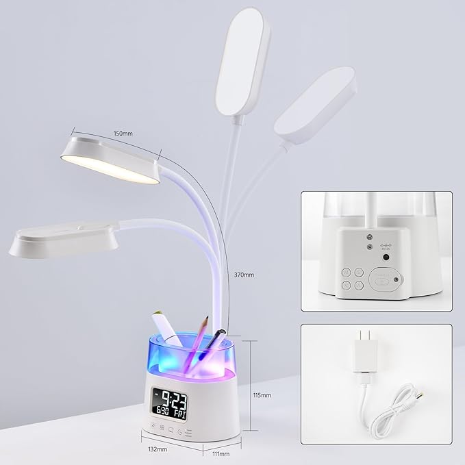 Led Desk Lamp with Pen Holder, Touch Lamps
