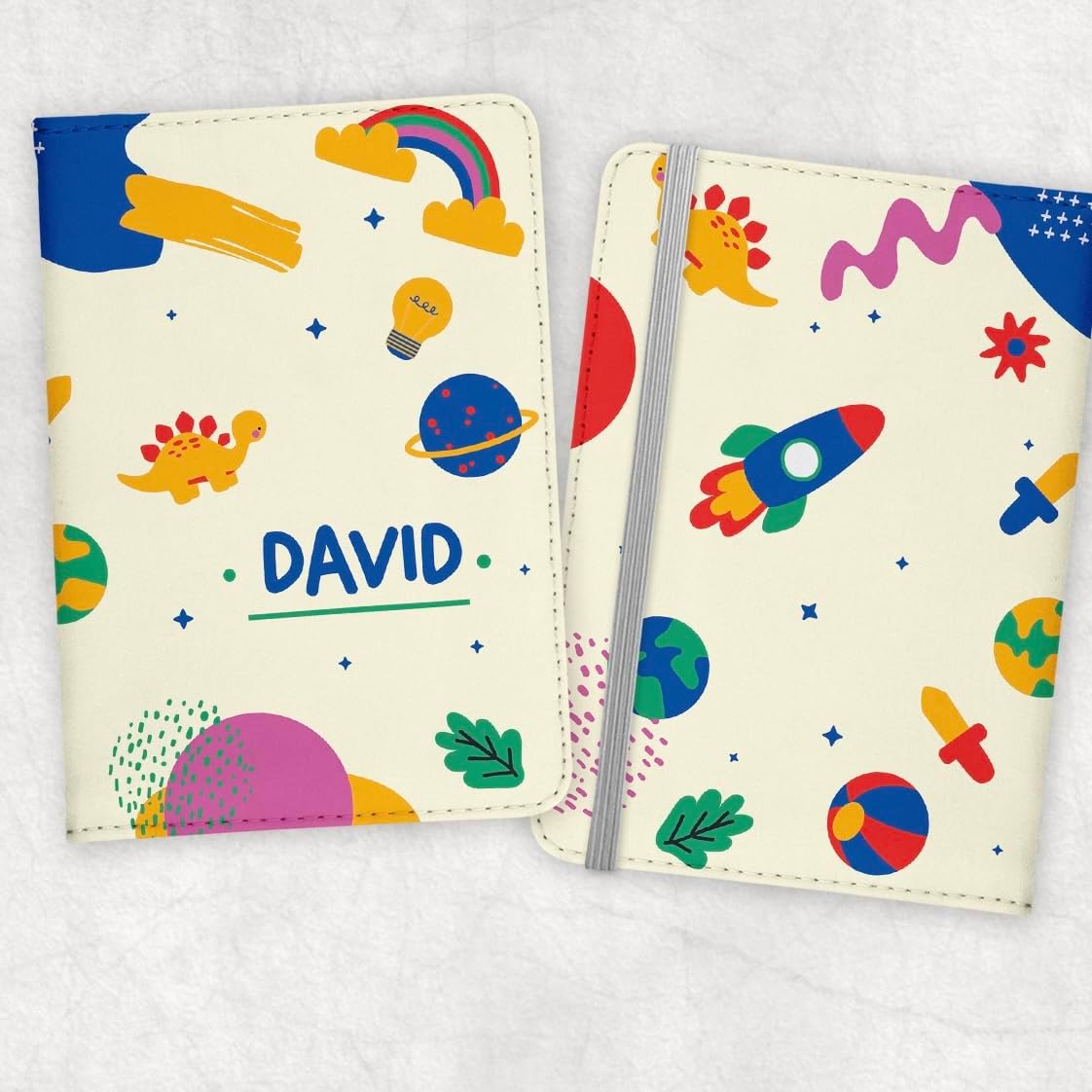 Personalized Passport holder, Personalized Passport Cover for kids, Customized Passport Cover and Luggage tag, Personalized Gift for boys, travel Gift. (Passport Cover + 1 Luggage Tag)
