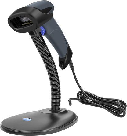 NETUM 2D Barcode Scanner with Stand USB 2.0 Wired QR Code Imager Automatic Barcode Reader Handhold Scanner Gun with USB Cable for Laptops, Computers, Cashier, POS -M5S