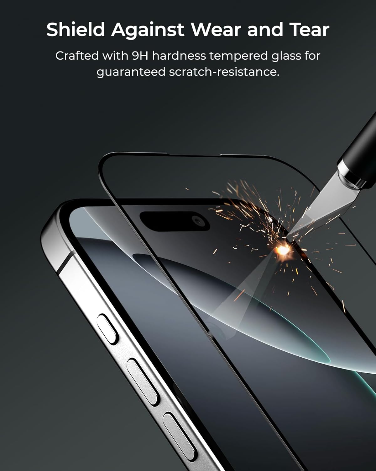 iOttie Terra iPhone 16 Plus Tempered Glass Screen Protector Military Grade 9H Hardness Shatterproof Scratch Resistant, Edge to Edge Protection Easy Bubble Free Install, 2 Pack