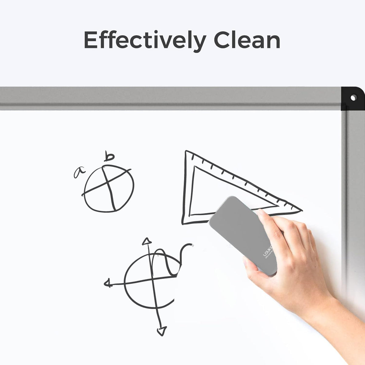 loukin 2 Pack Magnetic Dry Erase Eraser, Whiteboard Eraser, Glass Board Remover, 3.4 fl oz Whiteboard Cleaner * 2 Included, for Classroom, Home and Office Use (Grey)