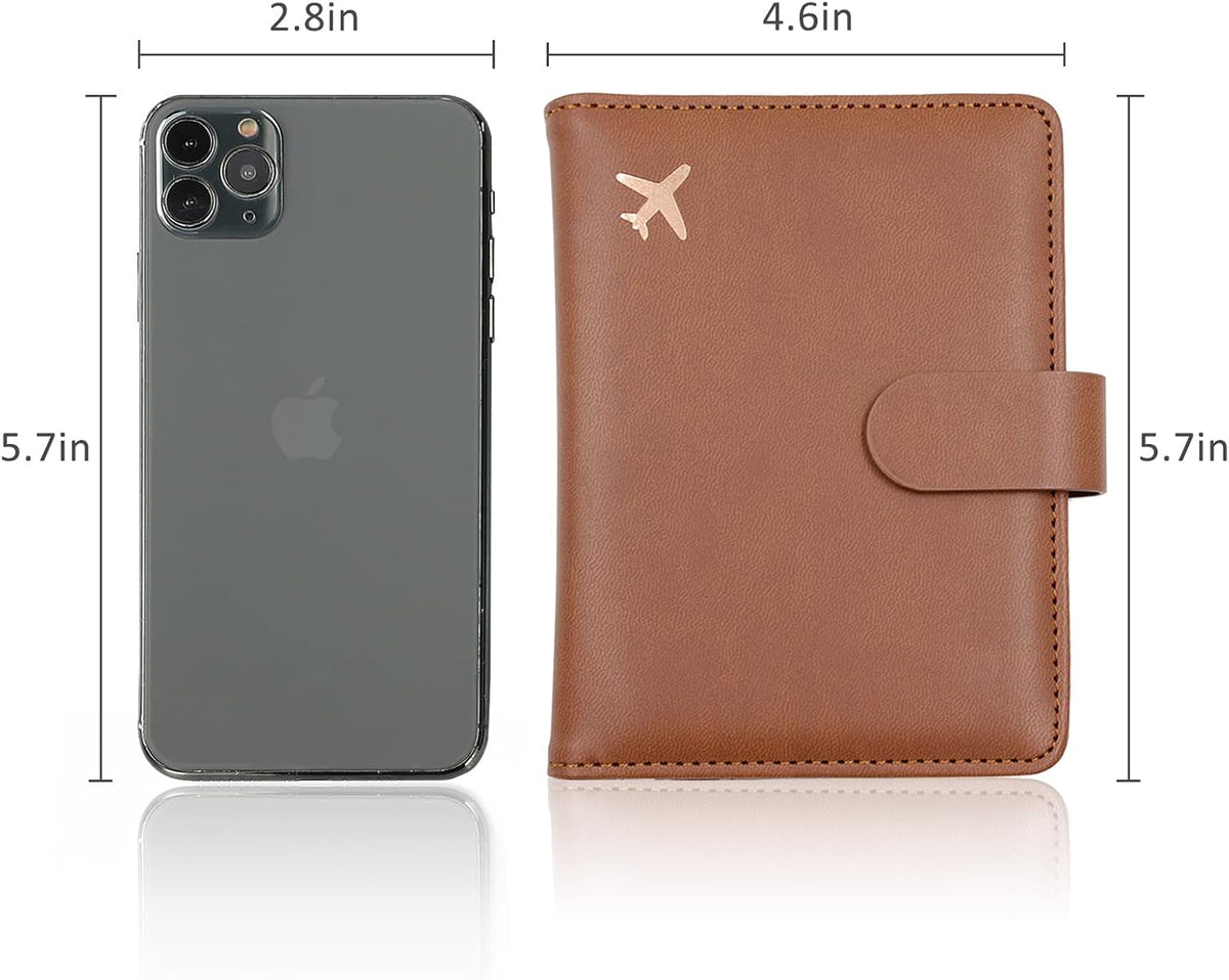 Melsbrinna Rfid Passport Holder for Travel women/Men, Cute Passport Wallet Rfid Blocking Card Slots, Rfid Passport Cover/CaseTravel Wallet, Passport Book Holder (1, Brown)