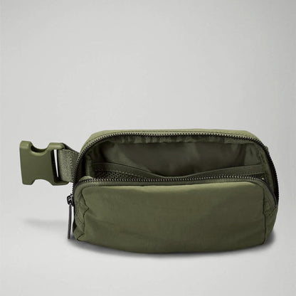 Cross Body Fanny Packs for Women Men Fashion Waist Bag Pouch Nylon Small Travel Crossbody Bags Mini Purse Everywhere Belt Bag Bum Bag with Adjustable Strap for Running Hiking Dim Olive