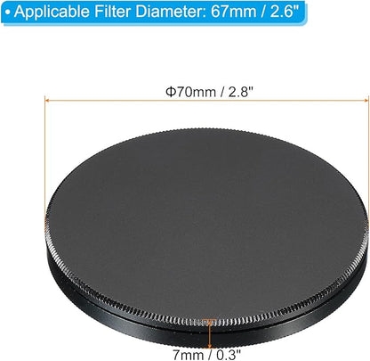 PATIKIL 67mm Lens Cap, 2 Pack Camera Lens Cap Cover Universal Front Metal Lens Filter Stacks Cap Protective Case for 67mm Camera Circular Polarizing Fader ND Filter, Black