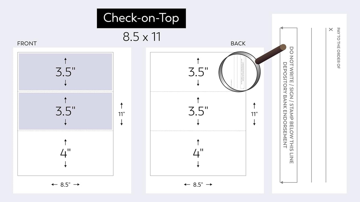 Compuchecks Top Blank Check Paper - 100 Pack, Quick-Books & Laser Printer Compatible - Security Business Checks with Voucher - 8.5" x 11" Gold Pinstripe