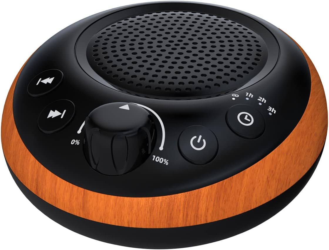 Sound Brown Noise Machine White Noise Machine Nonstop 30 Soothing Sounds Sound Therapy for Baby Kids Adults Sleep Machine 36-Level Vol Auto-Off Timer Memory Function for Home Travel Office