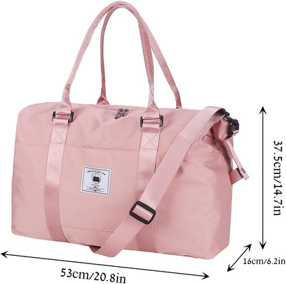 Travel Duffle Bag, Waterproof Sport Tote Gym Bag for Women Men, Overnight Weekender Carry On Bag with Wet Pocket