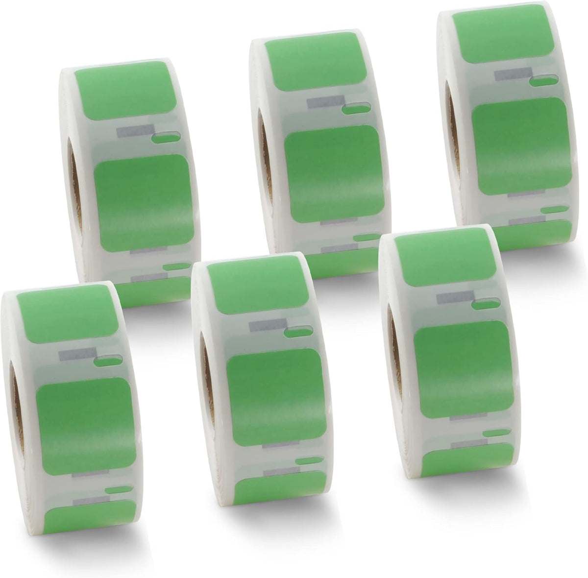 BETCKEY Colored Labels Compatible with Dymo 30332 (1" x 1") Square QR Code Labels, Compatible for Dymo LabelWriter Thermal 450, 4XL & Zebra Desktop Printers [6 Rolls, Green]