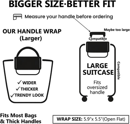 Luggage Handle Wraps 3Pcs – Neoprene Bag Handle Wrap for Bogg, Luggage Identifiers for Suitcases Easy Identification, Stylish & Comfy Suitcase Handle Replacement Travel Accessories for Airport Y15