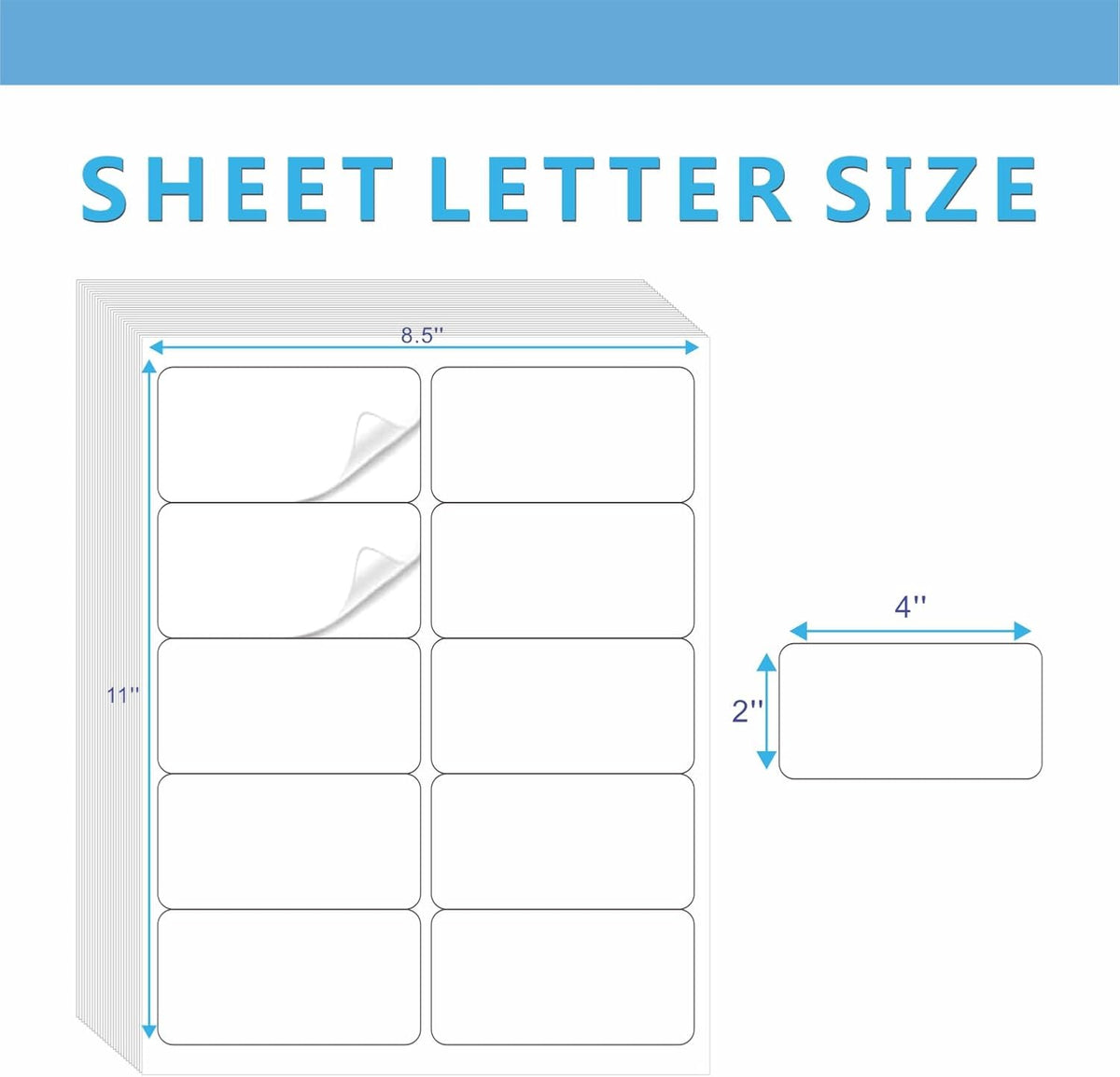 2"×4" Shipping Labels, JIQEZNL Premium 10 UP Address Labels, 300 Mailing Labels for Envelopes for Laser/Ink Jet Printer, White Paper Printable Sticker Labels 10 Per Sheet 8.5"×11"
