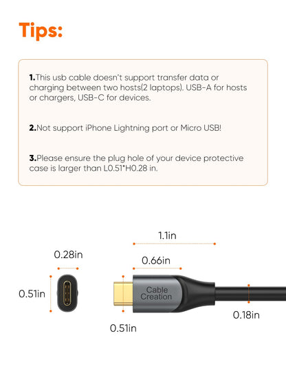CableCreation USB C Data Cable 1.6FT, USB-A 3.2 Gen2 10Gbps, 3A Fast Charging, Support Android Auto & Carplay, Type-C External SSD, Galaxy S24, iPhone 15/16, Pixel, 0.5m