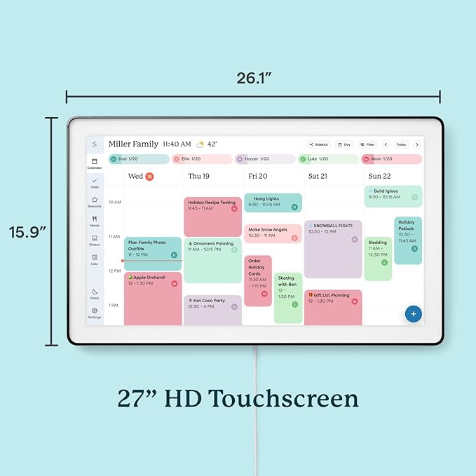 Skylight Calendar Max: 27-Inch Smart Digital Calendar & Chore Chart, Family