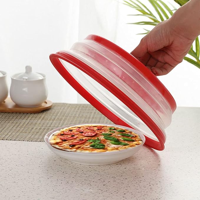 Collapsible Microwave Splatter Cover, 10.5 Inch, Dishwasher-safe, Microwave Plate Cover With Steam Vent，BPA-Free Silicone & Plastic (Light yellow)