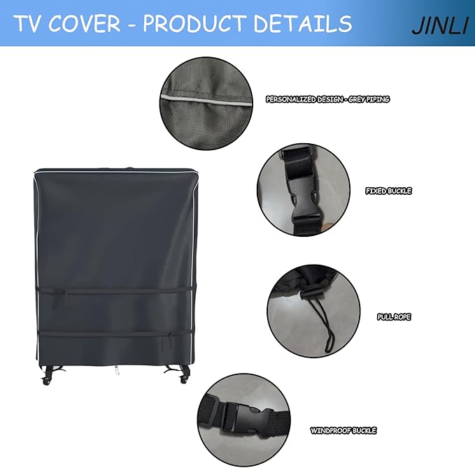 JINLI 45-50 inch outdoor TV trolley cover, courtyard TV cover, Oxford fabric