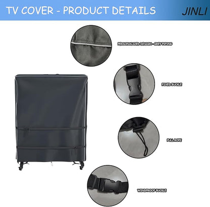 JINLI 45-50 inch outdoor TV trolley cover, courtyard TV cover, Oxford fabric