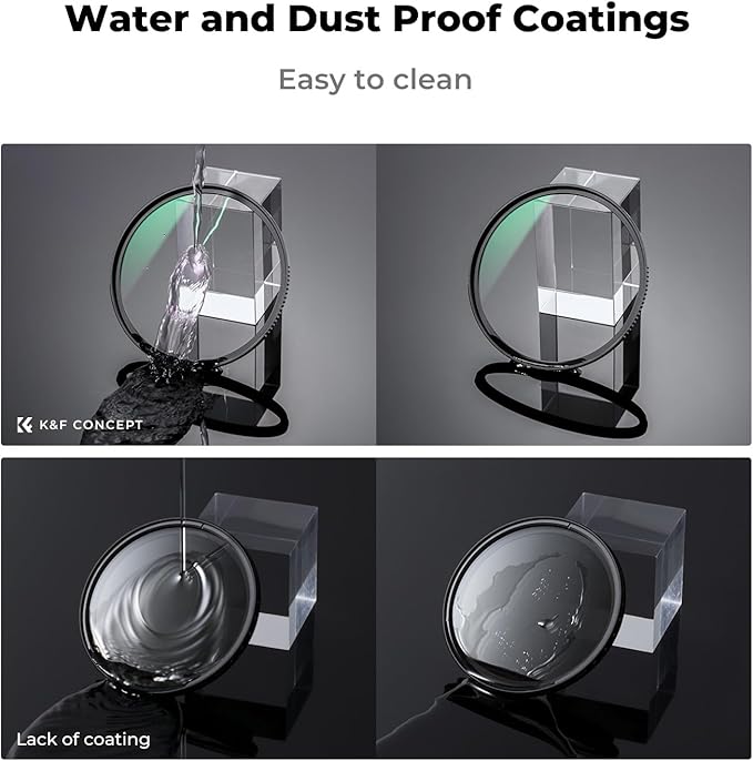 K&F CONCEPT 77mm MC UV Lens Protection Filter with Filter Cap Cleaning Cloth Optical Glass Ultra Slim 28 Multi-Layer Coatings Camera Lens UV Filter (Nano-X Series)