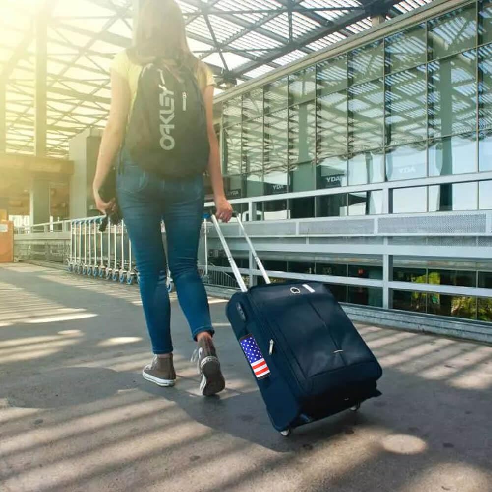 Luggage Handle Wrap for Suitcase-Printed Bright Neoprene Luggage Tags/Grips/Identifiers/Markers/Covers/Gripper for Suitcases Carry On Bags 5 Packs (USA Flag-5 Packs)