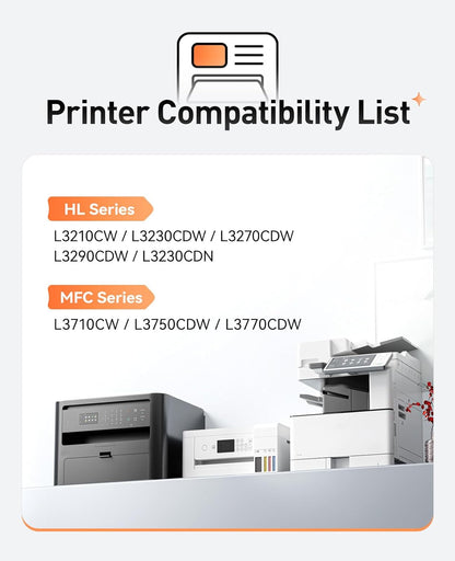 TN223 Toner Cartridge Set 4-Pack Replacement for Brother TN-223 TN227 Compatible with HL-L3270CDW HL-L3210CW MFC-L3770CDW HL-L3290CDW MFC-L3750CDW L3710CW HL-L3230CDW L3230CDN Printer Ink Black Color