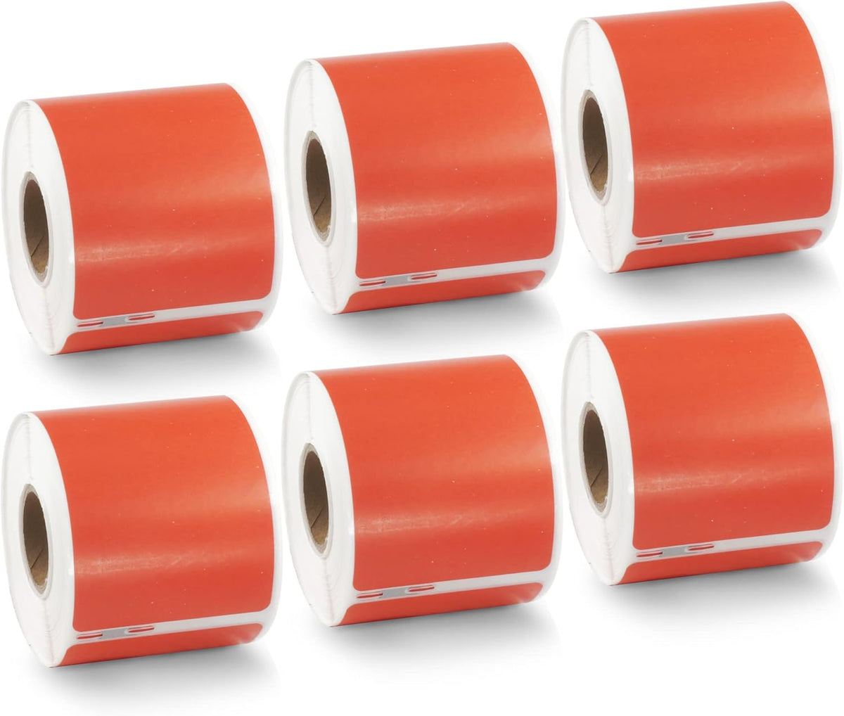 BETCKEY Colored Labels Compatible with Dymo 30323 (2-1/8" x 4") Name Badge Labels, Compatible for Dymo LabelWriter Thermal 450, 4XL & Zebra Desktop Printers [6 Rolls, 1320 Labelss, Red]