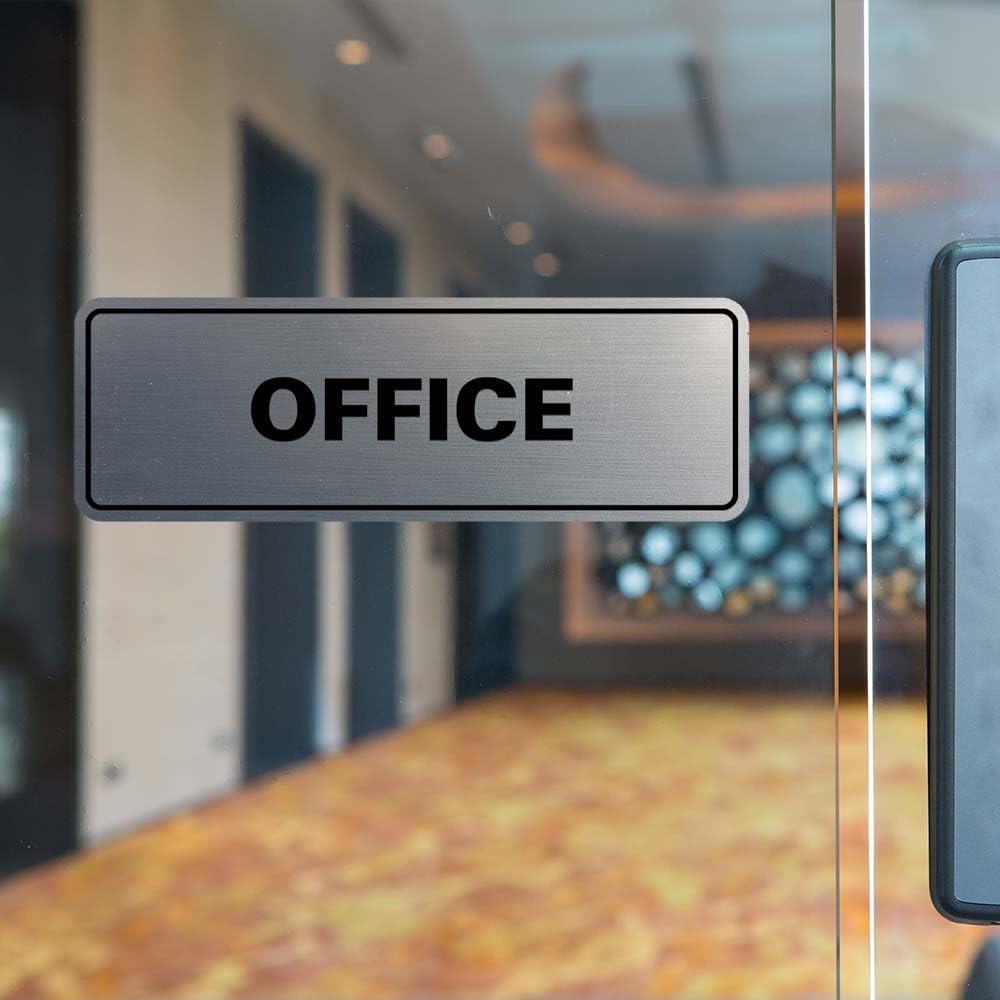Signs ByLITA Standard Office Sign - Professional Business Signage - Easy to Install (Brushed Gold) - Medium 1 Pack