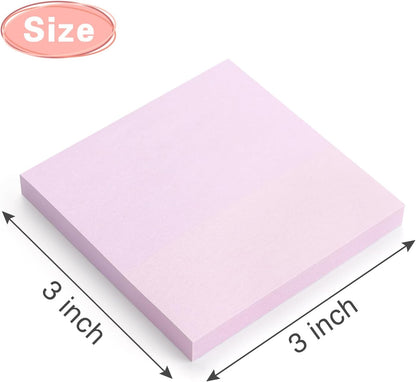 Sticky Notes 3x3 inch, 8 Pads, Pastel Colors Self-Stick Pads, Self-Adhesive Sticky Notes, 8 Pads/Pack, 80 Sheets/Pad, Total 640 Sheets