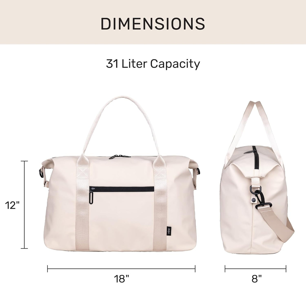 Jadyn Lola Travel Bag, Weekender/Overnight Duffel, Gym Tote Bag for Women, Men