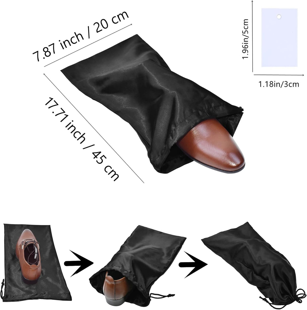 GONGKANGYUAN 10 Pack Shoe Bags for Travel Satin Fabric Shoe Bag with Drawstring for Men Women Travel Protecting Storing Shoes