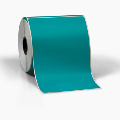 4" X 6" Direct Thermal Perforated Stickers Labels for Shipping Labels, Inventory, and Color Coding - Compatible with Zebra, Rollo, Godex and More (Teal, 1 Rolls)