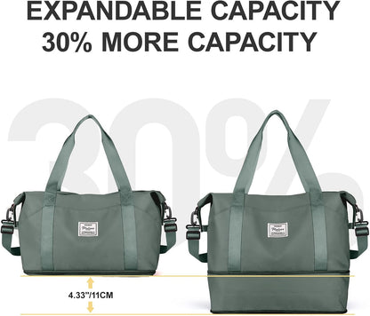 Travel Duffel Bag, Sports Tote Gym Bag, Shoulder Weekender Overnight Bag for Women