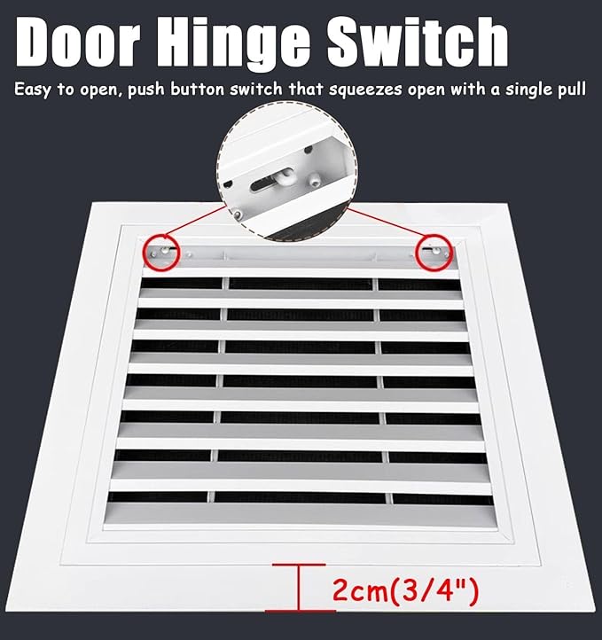 Louvered Vent/Access Panel, Decorative Removable Grille Filters Covers with Mesh Cover, Wall and Ceiling Inspection Service Door Loft Hatch(30x75cm/11.8x29.5in)