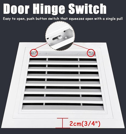 Louvered Vent/Access Panel, Decorative Removable Grille Filters Covers with Mesh Cover, Wall and Ceiling Inspection Service Door Loft Hatch(15x15cm/6x6in)