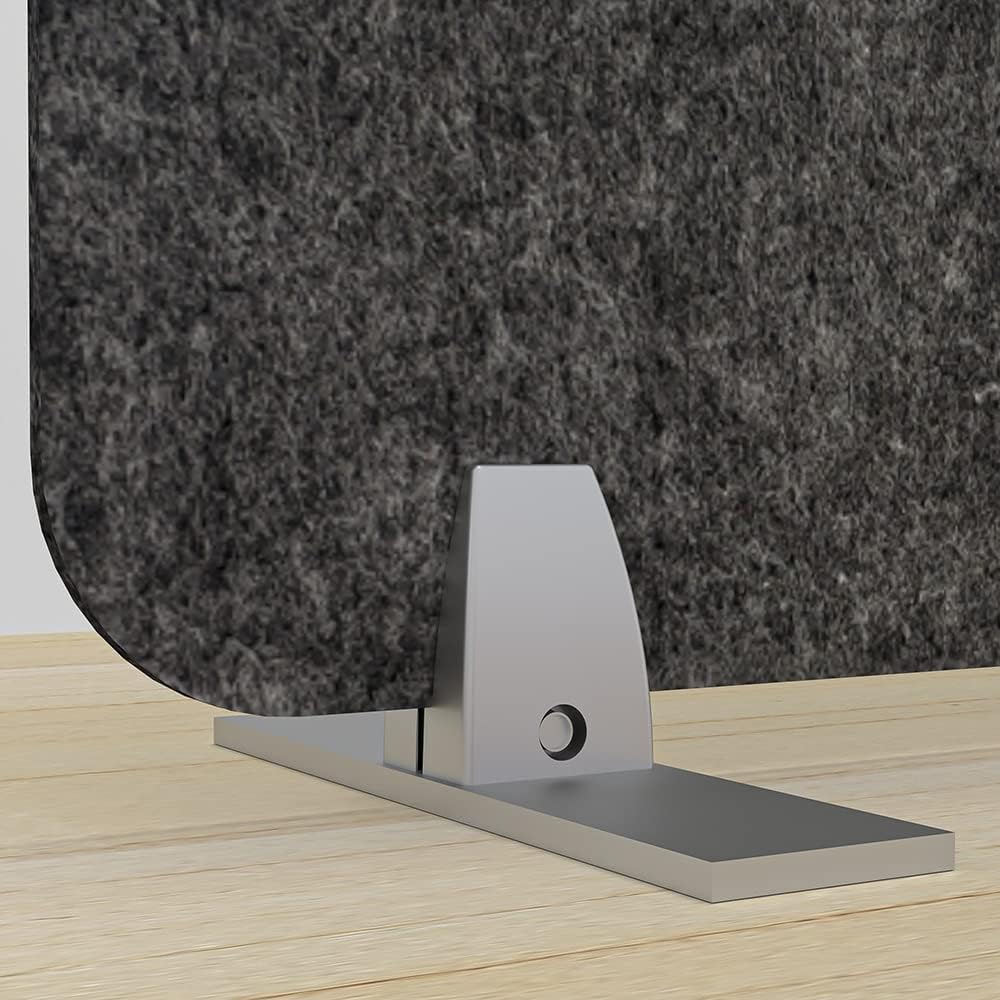 Freestanding Acoustic Desk Divider with Mount | Eco-Friendly Privacy Screen Panel | Noise Reducing Desk Partition | Tackboard Option & Easy to Install | Made from Recycled Plastic | White - 18" X 59"